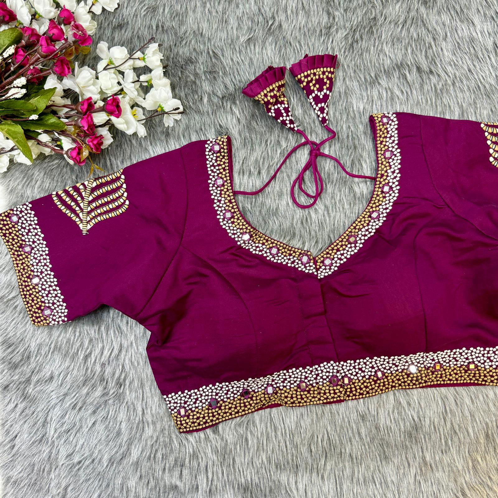 Rk Blouse Designer Soft Silk Heavy Work Party Wear Blouse Wholesale Online
